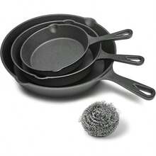 Modern Innovations Mini Black Cast Iron Skillet, Pre-Seasoned, Suitable For Baking Cookies/Brownies Or Cooking Eggs