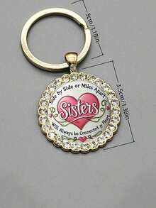 Valentine's Day Sister Keychain - A Is God's Way Of Ensuring We Are Never Alone. Keychain Accessory, Christmas Birthday Gift For Sisters - Multicolor - View 12