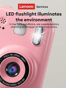 Lenovo DY34 Instant Camera With Built-In Music MP3, 8X Zoom 1080P Video, 1300mAh Battery, 32GB SD Card, High-Definition Photography With Multiple Effects, Suitable As A Casual Camera For Holidays, New Year, Birthday Gifts - Hồng - Xem 4