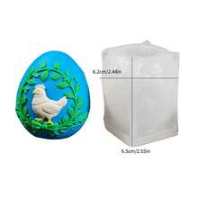 1 Stück Ostereikerze Form mit Relief Schmetterling, Klee, Henne Muster, Ei Gips Harz Kunsthandwerk Ornamente für Ostern Dekorationen und kreative handgemachte Geschenke