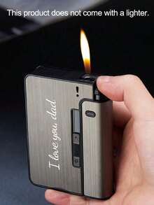 1pc Personalized Laser Engraved Cigarette Case, Men's Smoker Gift, Metal Cigarette Box, Gift For Boyfriend/Father, Customizable Metal Cigarette Case, Customizable Christmas Gift, Customized Gift - Multicolor - View 4