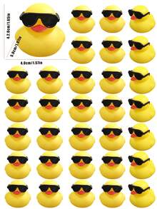 6/12pcs Mini Versatile Rubber Sunglasses Cute Mini Yellow Duck Fashionable Sunglasses Ornaments Automotive Interior Decoration Toy Ducks Cake Decorations Party Decorations Party Favors
