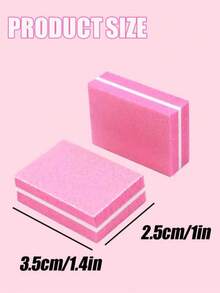 100pcs Nail Buffing Blocks, 100/180 Grit Mini Nail Buffers Sponge Double Sided Nail Files, Nail Care Tools For Acrylic Nails - Pink - View 6