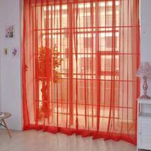 Sheer Window Panel, Blackout Rainbow Curtains, Rod Pocket Curtains For Playroom, Living Room, Bedroom, 39.3"*78.7", 1 Panel - 玫紅色 - 查看 4