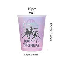 10pcs/20pcs40pcs/50pcs,Magical Music Themed Birthday Party 9Inch 7Inch Paper Plates Suitable For Music Birthday Party Decorations,Pink Singer Birthday Party Plates For Boys Girls Kpop Party Supplies