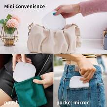 Portable LED Light Compact Mirror, 1x/3x Magnification LED Pocket Mirror With USB Data Cable, Mini Mirror For Purse, Pocket, Travel, Led Lighted Mirror - 白色 - 查看 7