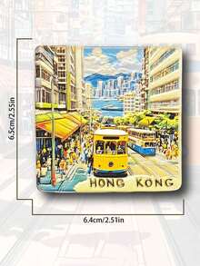 香港澳门3D磁性冰箱贴，1个，旅行纪念品，家居装饰 - 彩色 - 查看 4