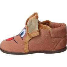 ZAPATILLAS DE CASA GALDON 625 INFANTILES - PANTUFLAS MARRONES CON DIBUJO DE PERRO - ZAPATILLA DE CASA CON CIERRE DE  - CÓMODAS Y DE ALTA CALIDAD - Camel - Ver 4