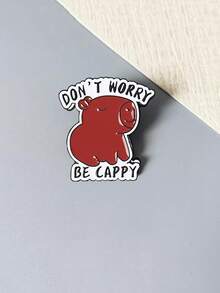 1 pièce Broche en métal mignonne de Capybara, accessoire polyvalent pour vêtements et sacs - brun-rouge - Voir 6