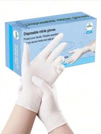 50/100/200 قفاز أبيض يمكن التخلص منه عالي الجودة، مستخدم للتنظيف المنزلي وقفازات التخلص منها، قفازات تنظيف قابلة للتخلص منها، مناسبة للمطبخ وغسل الأطباق والتنظيف المنزلي، قفازات ثقيلة الاستخدام، قفازات تنظيف قابلة للتخلص منها متينة [بدون علبة]