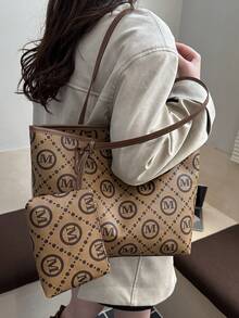 Bolso grande de gran capacidad, versátil y de moda para mujeres en 2025. Bolso de mano y de hombro, bolso de trabajo y de compras. - Multicolor - Ver 4