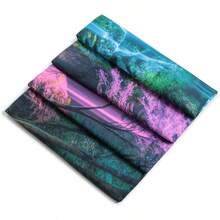 Blacklight Waterfall Tapestry - Reactive Glow In Dark Neon Forest Wall Hanging, Vibrant Nature Landscape Wonderland Bedroom, Living Room Decor - 51.2 Inchx 59.1 Inch - 瀑布式 + 59.1吋長 x 51.2吋寬 - 查看 8