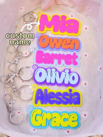 1PC Custom Acrylic Keychain, Personalized Nameplate, Colorful Double Layer Design, DIY Personalized Name Keychain, Cute Keychain, Suitable For Bag Accessories, Gift Bag Pendants, Luggage Tags, Family Member Labels, Holiday Party Accessories, Perfect Gift For Your Loved One, Best Gift For Him Or Her