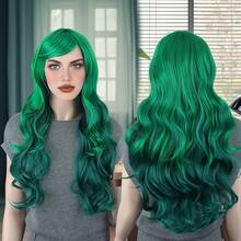 Tóc giả cosplay dài gợn sóng nhiều màu lấy cảm hứng từ Harajuku rực rỡ dành cho nữ có mái - Tóc tổng hợp chịu nhiệt, mũ lưới có thể điều chỉnh vừa vặn hoàn hảo, 71,12 cm - Nhiều màu - Xem 16