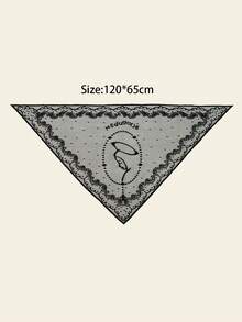 1pc Women's New White Virgin Mary Embroidered Triangular Scarf, Fashionable Versatile Lightweight Shawl, Headscarf, Bridal Veil - Multicolor - View 6