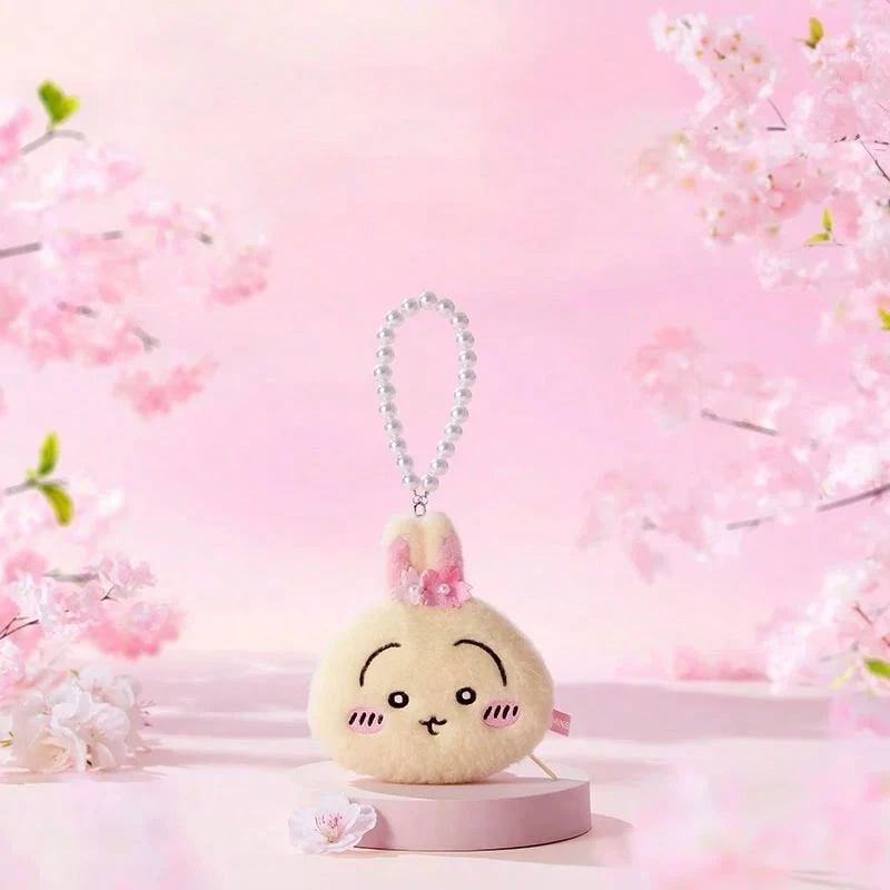 Miniso 千川系列兔兔毛绒零钱包挂件樱花主题可爱短毛绒材质珍珠链便携式零钱及小物件收纳挂件（1个） - 彩色 - 查看 1