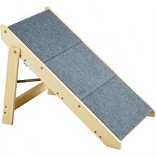 Wood Pet Stairs/Pet Steps 2-In-1 Foldable Wooden Dog Stair For Beds Sofa And Cars Dog Stairs And Ramp With 4 Steps For Small Medium Large Pet Up To 150 Lbs - 3步 - 查看 11