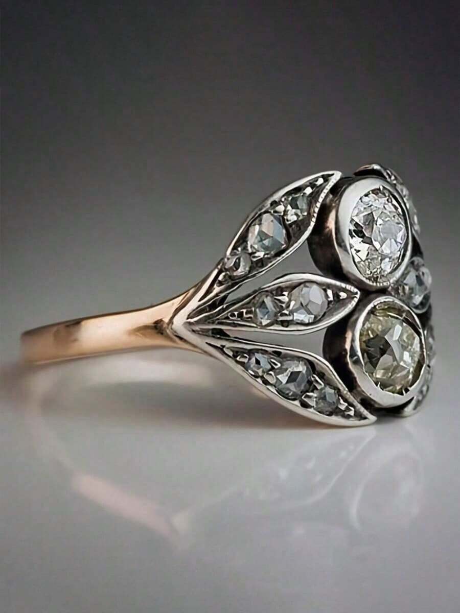 Bohemian Style Women'S Ring, Set With Sparkling Synthetic Zirconia Symbolizing Nobility And Beauty, Suitable For Daily Wear And Party Accessories, Luxurious Jewelry With Finely Carved Edges, Available In Multiple Sizes - 彩色 - 查看 1