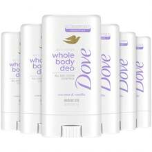 Dove Whole Body Deodorant, Aluminum-Free, Coconut & Vanilla, Travel-Size 6-Pack – Dermatologist-Approved Anti-Chafing Stick For Sensitive Skin, 72H Odor Protection, 0.5 Oz Ea, New Year Travel Essentials, Holiday Freshness Kit - 椰子香草 - 查看 1