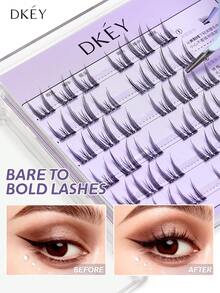 OEIEZ Natural-Looking Fanned Out Criss-Cross Soft & Unique Reusable Fake Eyelashes, Suitable For Daily Wear, Wedding, Date, Party, Music Festival Lash Clusters,Eye Lash Clusters,Individual Eyelashes,Lashes,Fake Lashes - Multicolor - View 5