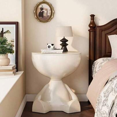 LOVEWE 1 Piece 2-In-1 Modern Creative Bear-Shaped Storage Cabinet Bedside Table, Creative Bedside Table, Home Sofa Side Rack, Bedroom Balcony Mobile Mini Table, Small Apartment Coffee Table, Suitable For Storage In The Living Room And Bedroom.