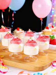 10-20pcs 2oz Mini Dessert Cups, Clear Glass Cups, Mini Ice Cream Cake Dessert Cups, Profiterole Appetizer Cups, Mousse Cups, Cake Molds, Suitable For Party, Wedding, Birthday Tasting Cups - Clear - View 2