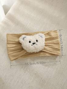 3 pièces Bandeaux bébé ours, bandeaux élastiques pour nouveau-nées, couleurs neutres bohèmes, polyvalents pour le port quotidien et le bain - Multicolore - Voir 7