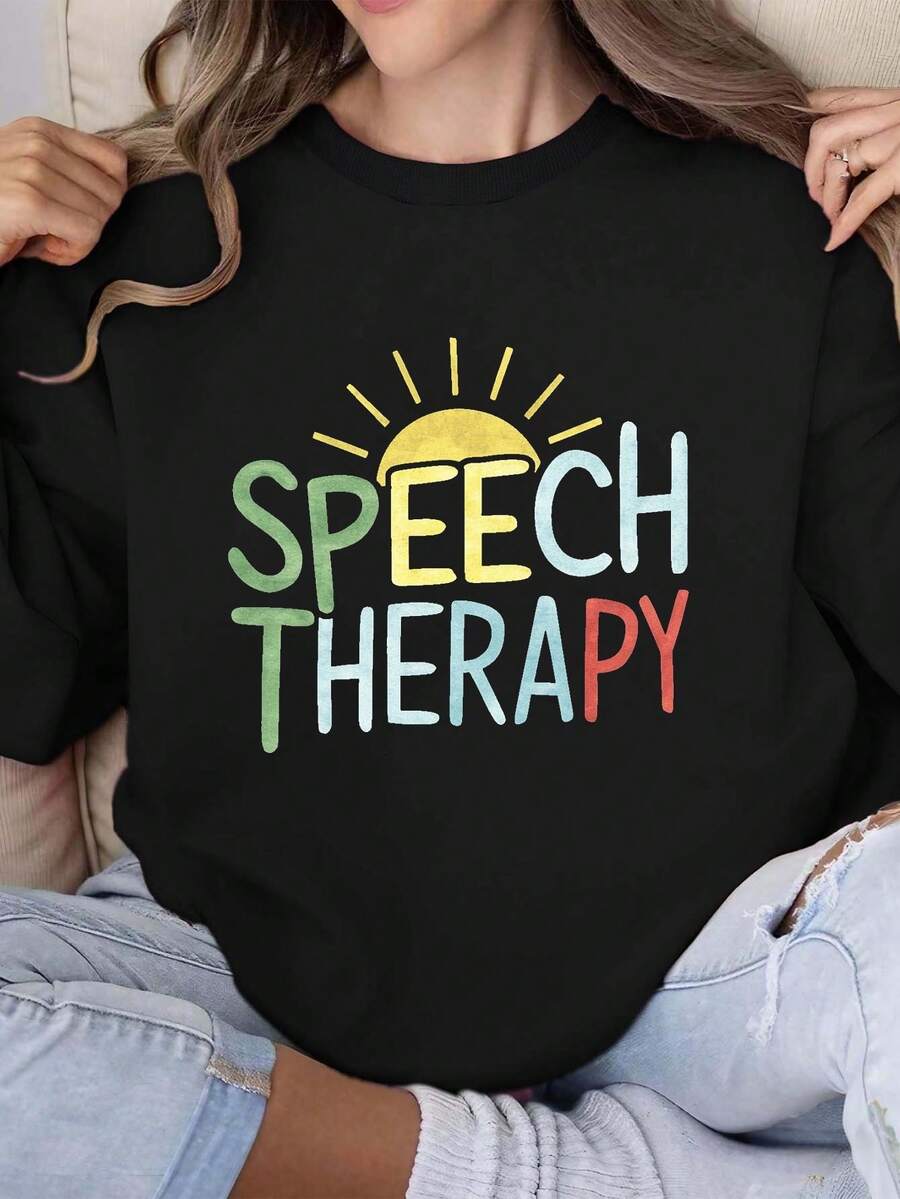 SPEECH THERAPY Women Sweatshirt - 黑色 - 查看 1