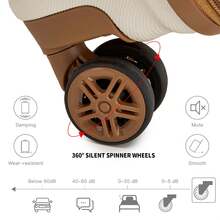 Lightweight 2 Piece Cabin Suitcase Set 20 Inch Carry On Luggage With Vanity Case ABS PC Hard Shell Spinner Wheels TSA Lock YKK Zipper For Travel - Beige - View 8