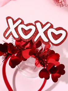 1 chiếc băng đô đính kim sa màu đỏ cho ngày Valentine, phù hợp cho bé gái và thiếu niên, băng đô cài tóc đính kim sa lấp lánh, phụ kiện đội đầu thời trang thanh lịch, phụ kiện dự tiệc, phụ kiện hẹn hò, quà tặng phụ kiện ngày Valentine cho nữ, phụ kiện đội đầu, băng đô cài tóc - Xem 3