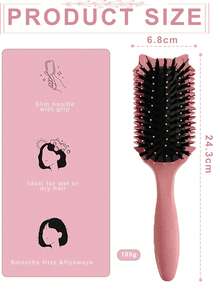 卷发定型梳，适用于卷发、波浪发和螺旋卷发——干湿两用，轻松梳理，防毛躁，打造自然卷发造型，不拉扯，顺滑易梳——轻巧便携，男女老少皆宜——沙龙、旅行、居家及日常护发的理想之选 - 彩色 - 查看 7