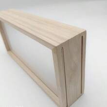 1 Stück rechteckige Paulownia Holz-Acryl Vitrine, 3D Hohlrahmen, polierte Acryl-Oberfläche, staubdichter beidseitiger Präsentationsständer, geeignet für getrocknete Blumen, DIY Kunst, besondere Anlässe, Figuren, Heim- und Bürodekoration, Foto- und Blumenarrangements, modernes Ästhetik, Struktur, Heimdekoration - Holzfarbe - Übersicht 7