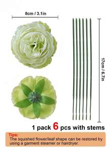 12/24 peças de flores artificiais de peônia, cabeças de flores de peônia simuladas com hastes para decoração de festas de casamento, decoração de bolos e centros de mesa para sala de estar, plantas artificiais, decoração de outono, decoração de quarto, mesa, jardim, artigos de decoração para ambientes. - Menta verde - Ver 9