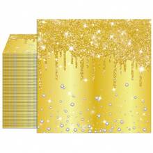 20 Stücke/40 Stücke/60 Stücke/100 Stücke Goldene "Happy Birthday" Servietten, Party Zubehör, Goldene Diamant Thema Papier Dekorationen, Glitzer Erwachsenen Hochzeitsparty, Mode Papier Servietten, Goldene Diamant Thema Papier Erwachsene Einweg Mittagsservietten für Geburtstag Hochzeit Braut Geschenk - Gold - Übersicht 6