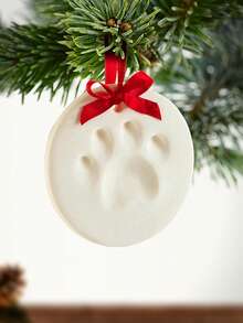 1 Set Pet Paw Print Craft Kit, DIY Memorial Set Includes Stand, Mold Box, Gold Paint, Brush, Mold Box, Gold Paint, Card Mold And Ribbon, Pet Birthday Gift, Material: Clay, Includes 2 Bags Of Molding Clay - one-size - View 6