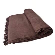 Set Of 2 Extra Large King Size Sofa Throws, Size 3 Meters X 1.80 Meters, Decorative For A Luxurious Home, 100% Cotton Reinforced Protective Cover - 深棕色 - 查看 2