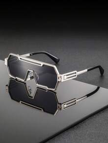 1副男士金属框矩形商务时尚眼镜，适合商务旅行、通勤、商务场合、行业会议等。 - 彩色 - 查看 12