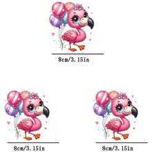 1 Stück/2 Stücke/3 Stücke Cartoon Flamingo Bügelbilder, langanhaltend und dauerhafte Bügel-Aufkleber für DIY T-Shirts, Hoodies, Jeans, Sweatshirts, Rucksäcke, Jacken, Taschen, Kissen - Verschiedenfarbig - Übersicht 5