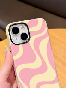 1pc Glossy Artistic Water Wave Pattern 2-In-1 Protective Hard Phone Case Suitable For Samsung/ 11/12/13/14/15/16/17 Pro Max - Multicolor - View 4