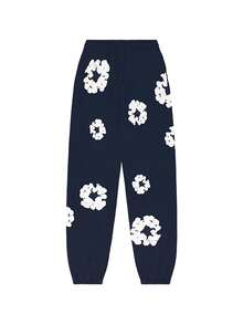 Denim Tears 'Sweatpants 'The Cotton Wreath' Pants Graphic And Drawstring For Unisex Adult - SOLE SERIOUSS, Women's Casual Drawstring With Modern Men Breathable Technology, Versatile Street Style Joggers Suitable For Streetwear, Casual Daily Wear, Weekend Outings, Music Festivals, Social Gatherings And More, Making It A Great Gift For Boyfriends Or Husbands.Sweatpants Sweats Wide For Men Sweat Pants Baggy Sweatpants - 藏蓝色 - 查看 11