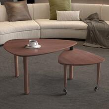 Katiago Contemporary Rotatable Cocktail Table With Solid Rubber Wood Legs, 360 Degree Rotating Coffee Table With Wood Grain Veneer Tabletop Black / Walnut / Grey Brown/White  Finish For Living Room, Bedroom - Red Violet - View 5