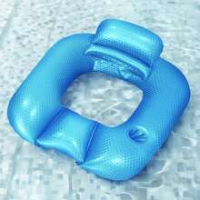 Large Adult Inflatable Floating Lounge Chair, Portable Backrest Swimming Pool Float, Inflatable Lounger Sofa - Multicolor - View 3