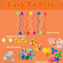 63PCS Party Favors Goodie Bags Stuffers, Fidgets Set Stocking Stuffers Classroom Bulk, Treasure Box Carnival Prizes Gifts, Pinata Bags Filler Adults Birthday Party Supplies - Mint Blue - View 7