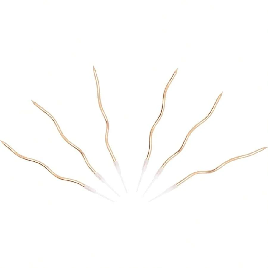 Vela Curva en Espiral, Velas Decorativas Curvas para Pastel de Cumpleaños 15 CM - Plateado - Ver 1
