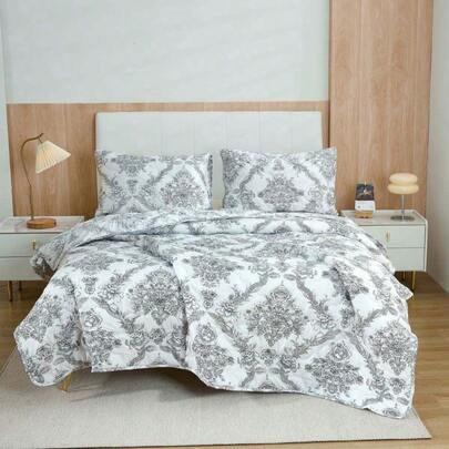 Edredón Ligero Matrimonial 210x230cm + 2 Fundas 50x70cm | Diseño Estampado | Microfibra Suave con Relleno de Fibra Natural | Juego de Cama Lavable |  desde Almacén Local PLAZA LAS