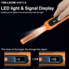 寻宝猎人 GT130 专业 LED 显示屏，9 种不同模式，户外探险手持式金属探测器，指针式探测器，IP68 防水，360° 侧扫探测杆，电池供电（不含电池） - GT130 紅色 - 查看 9