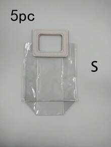 1个加厚透明PVC材质情人节礼品袋、圣诞节和万圣节礼品纪念袋、婚礼礼品糖果盒手提袋、午餐袋 - 彩色 - 查看 9