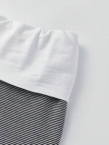 Fold Over Yoga Pants For Women Contrast Color Low Rise Straight Leg Sweatpants Y2k Stretchy Loose Gym Lounge Leggings Comfy Wide Leg Pajama Pants Flared Leggings - 黑色 - 查看 8