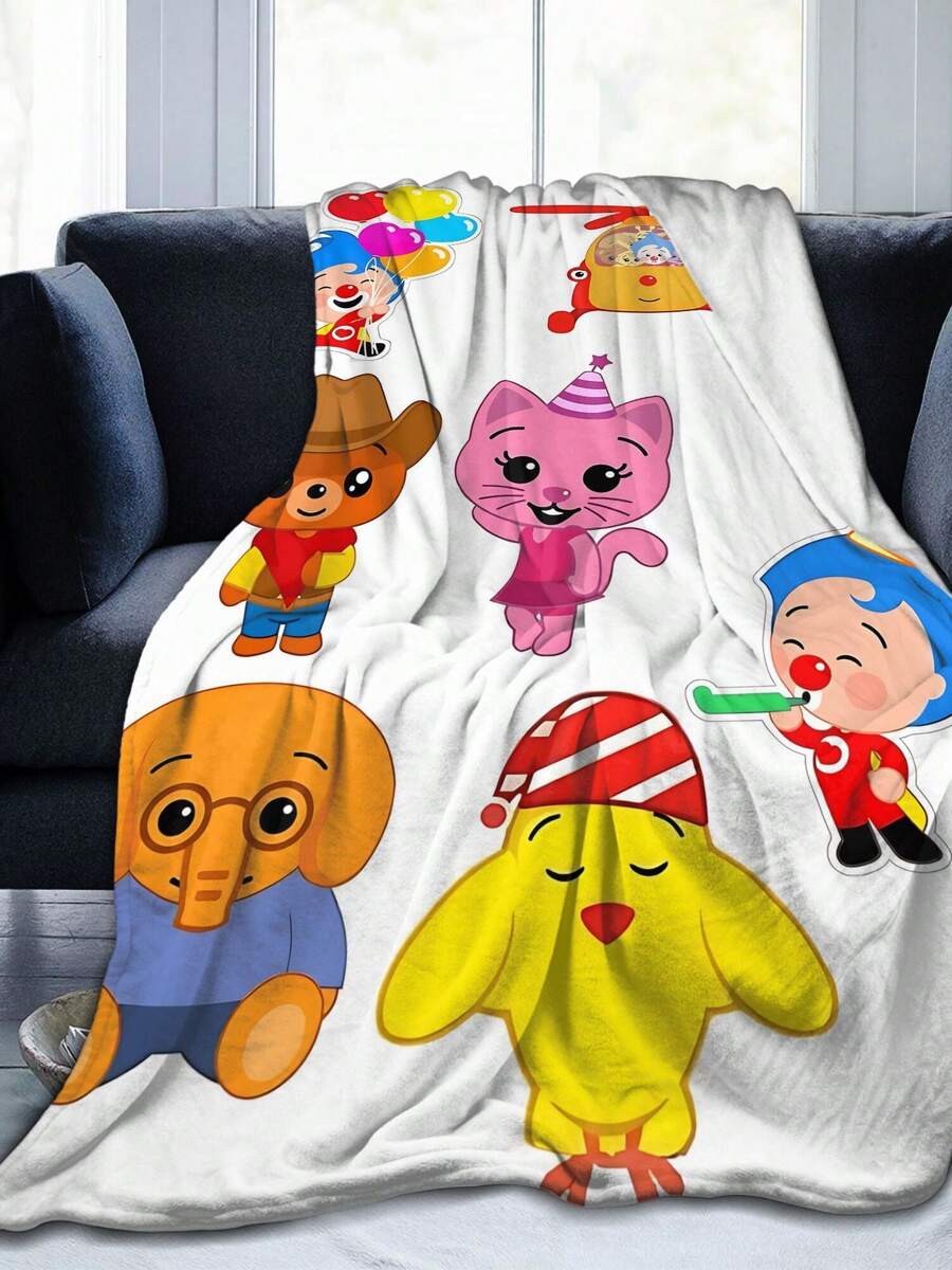1Pc Plim Plim Blanket Anime Lovers Gift Idea - Luxuriously Soft Flannel Blanket For Couch, Camping & Travel Adventures - Black - View 1