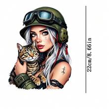 1 pieza/2 piezas/3 piezas Pegatinas de transferencia de calor con diseño de niña abrazando a un gato, parches duraderos y de larga duración para personalizar camisetas, sudaderas, vaqueros, sudaderas, mochilas, chaquetas, bolsos, almohadas